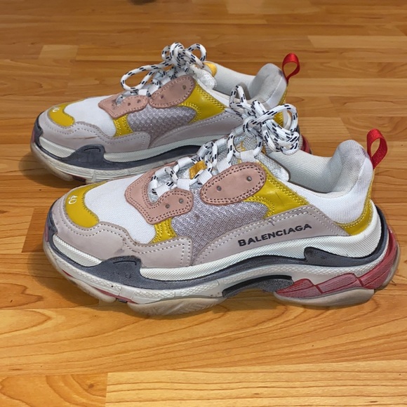 Balenciaga Triple S Cream Yellow (Red) Womens Sneaker - Picture 4 of 9